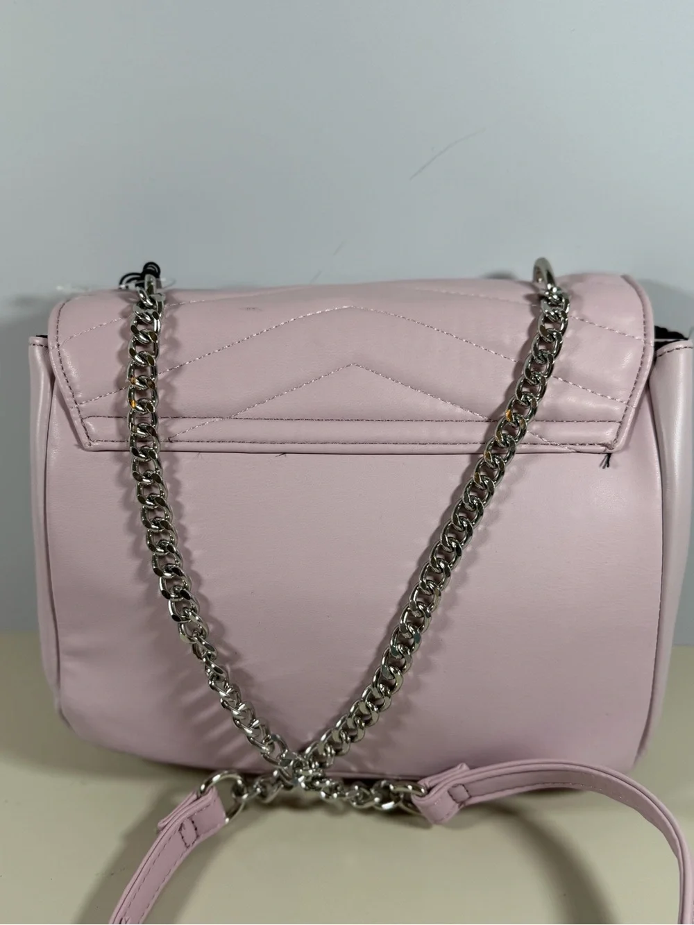 Nicole Miller Quilted Light Pink NM Crossbody Bag